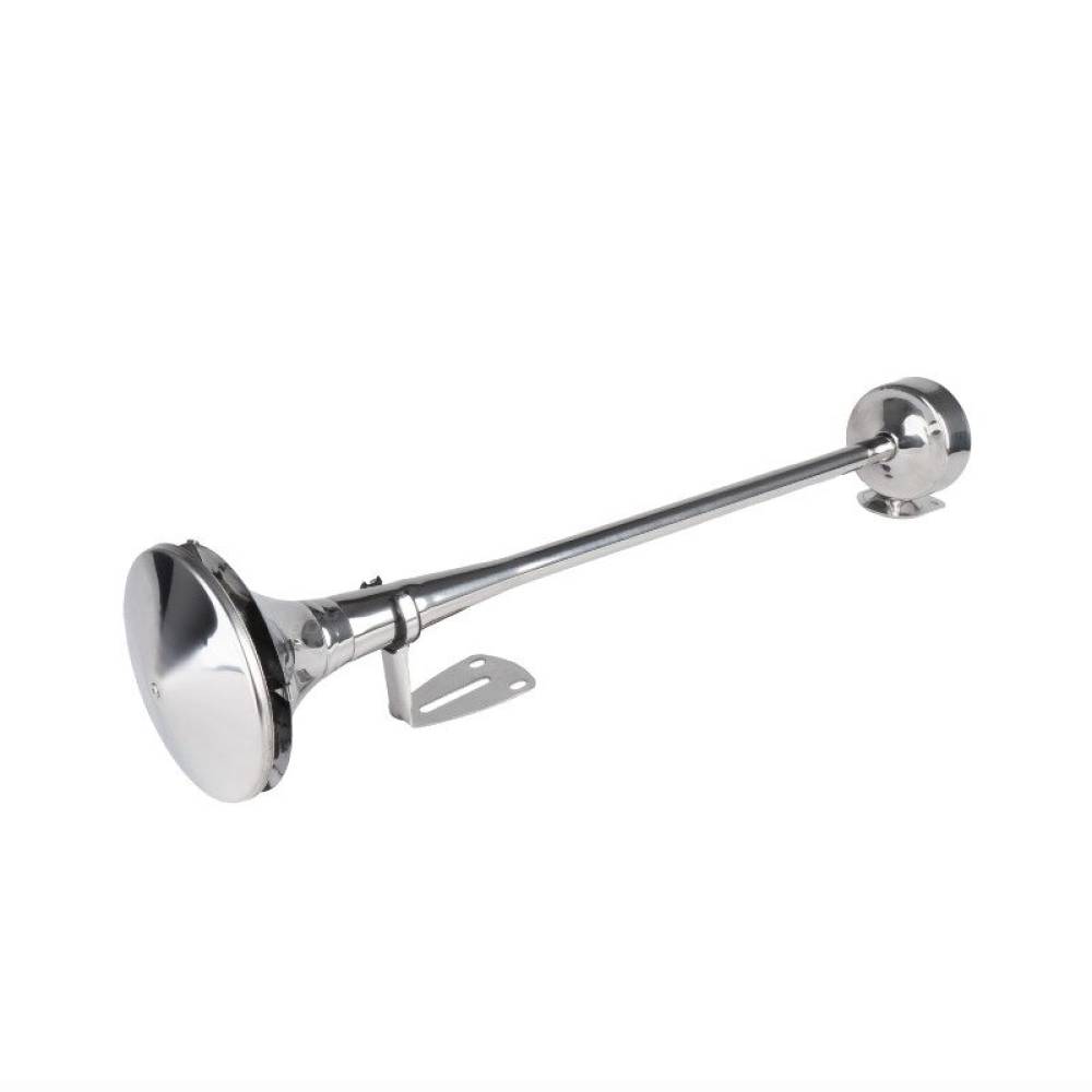 Claxon 12-24V, 120dB, 1 pipa rotunda, 62cm, crom, LowTone 04078 Amio Claxon 12-24V, 120dB, 1 pipa rotunda, 62cm, crom, LowTone 04078 Amio