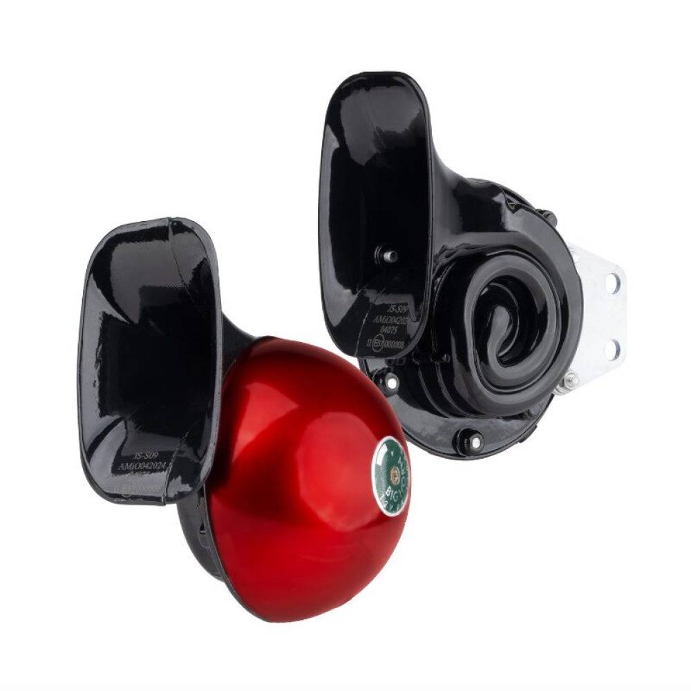 Set 2 claxoane 12V, tip melc, 125mm, 115dB, 320-390Hz, 2 tonuri, rosu, 04075 Amio