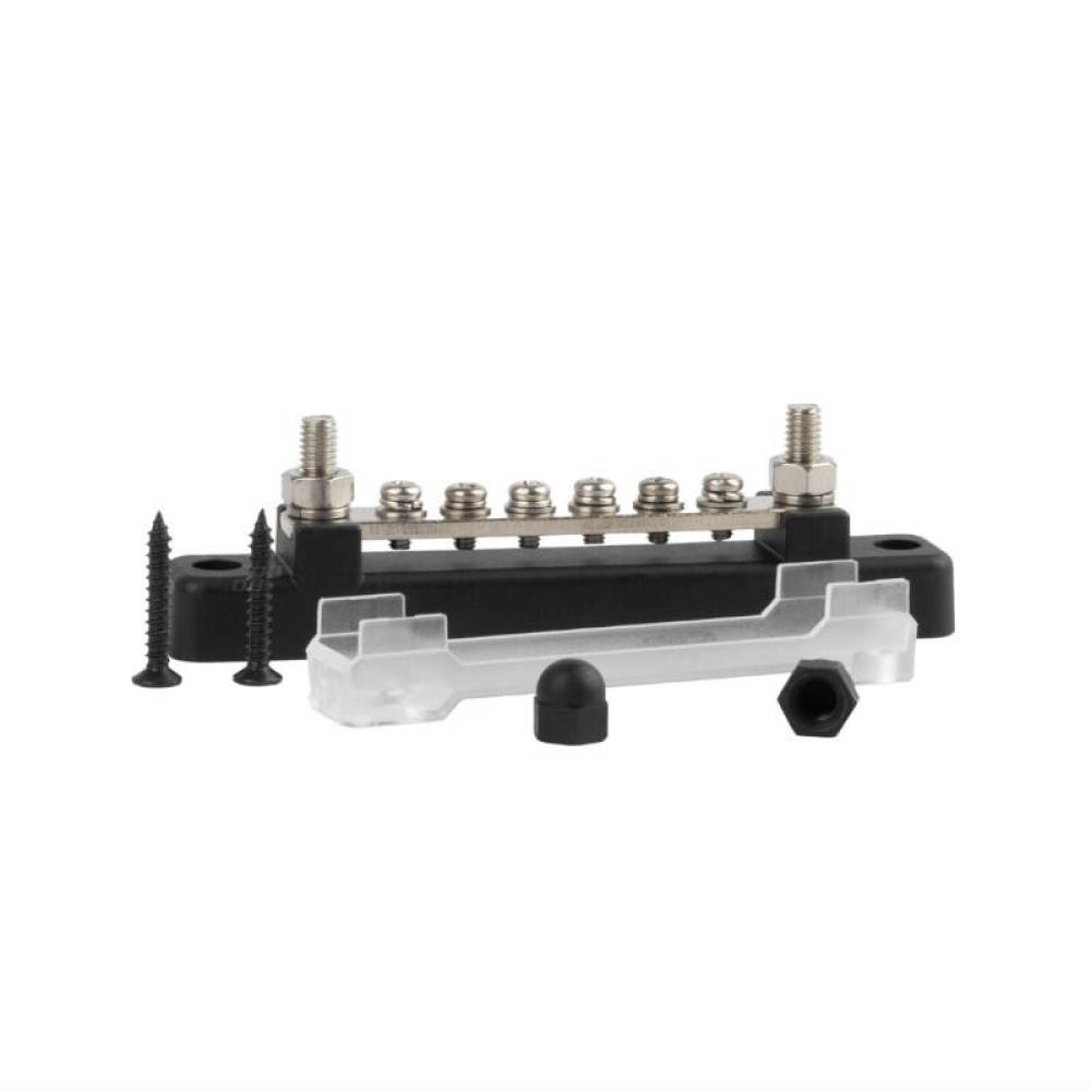 Conector fire electrice universal, 6 poli, 12-48V, 150A, cu capac, surub M6, negru minus, 03809 TruckLed