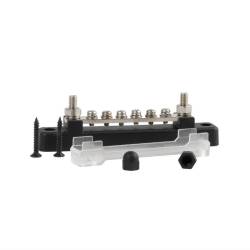 Conector fire electrice universal, 6 poli, 12-48V, 150A, cu capac, surub M6, negru minus, 03809 TruckLed