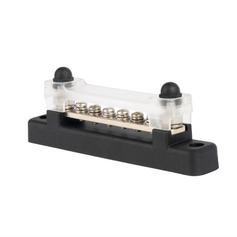 Conector fire electrice universal, 6 poli, 12-48V, 150A, cu capac, surub M6, negru minus, 03809 TruckLed