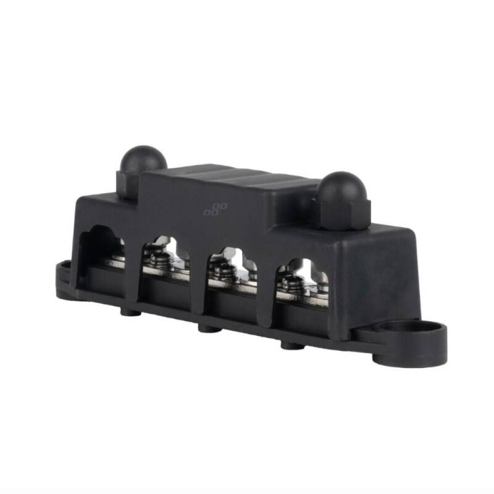 Conector fire electrice universal, 4 poli, 12-48V, 250A, cu capac, surub M10, negru minus, 03811 TruckLed