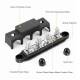 Conector fire electrice universal, 4 poli, 12-48V, 250A, cu capac, surub M10, negru minus, 03811 TruckLed