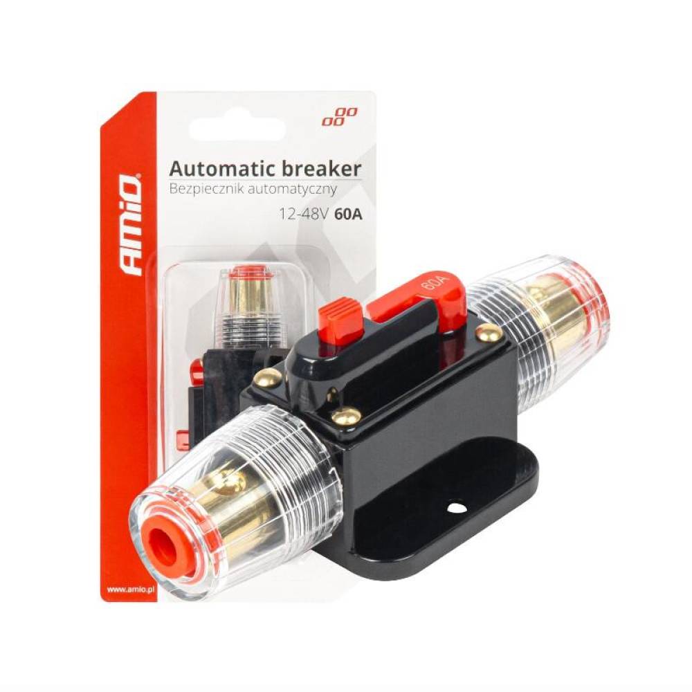 Siguranta automata rearmabila cu reset, cilindrica, 60A, 12-48V,  03819 Amio 