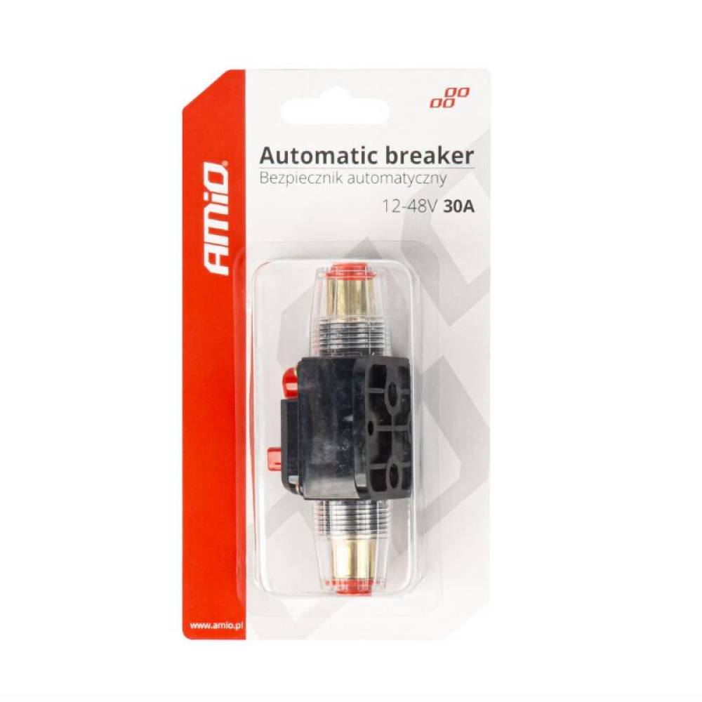 Siguranta automata rearmabila cu reset, cilindrica, 30A, 12-48V, 03816 Amio 