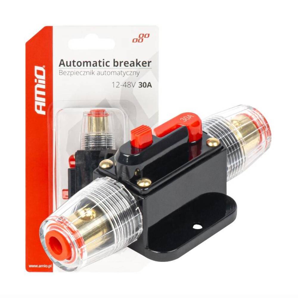 Siguranta automata rearmabila cu reset, cilindrica, 30A, 12-48V, 03816 Amio 