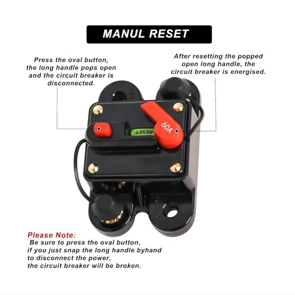 Siguranta automata rearmabila cu reset, patrata, 250A, 12-48V, 03831 Amio