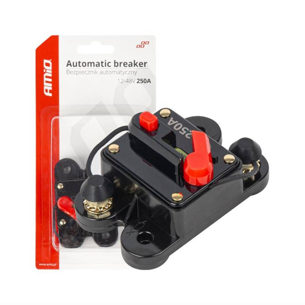 Siguranta automata rearmabila cu reset, patrata, 250A, 12-48V, 03831 Amio