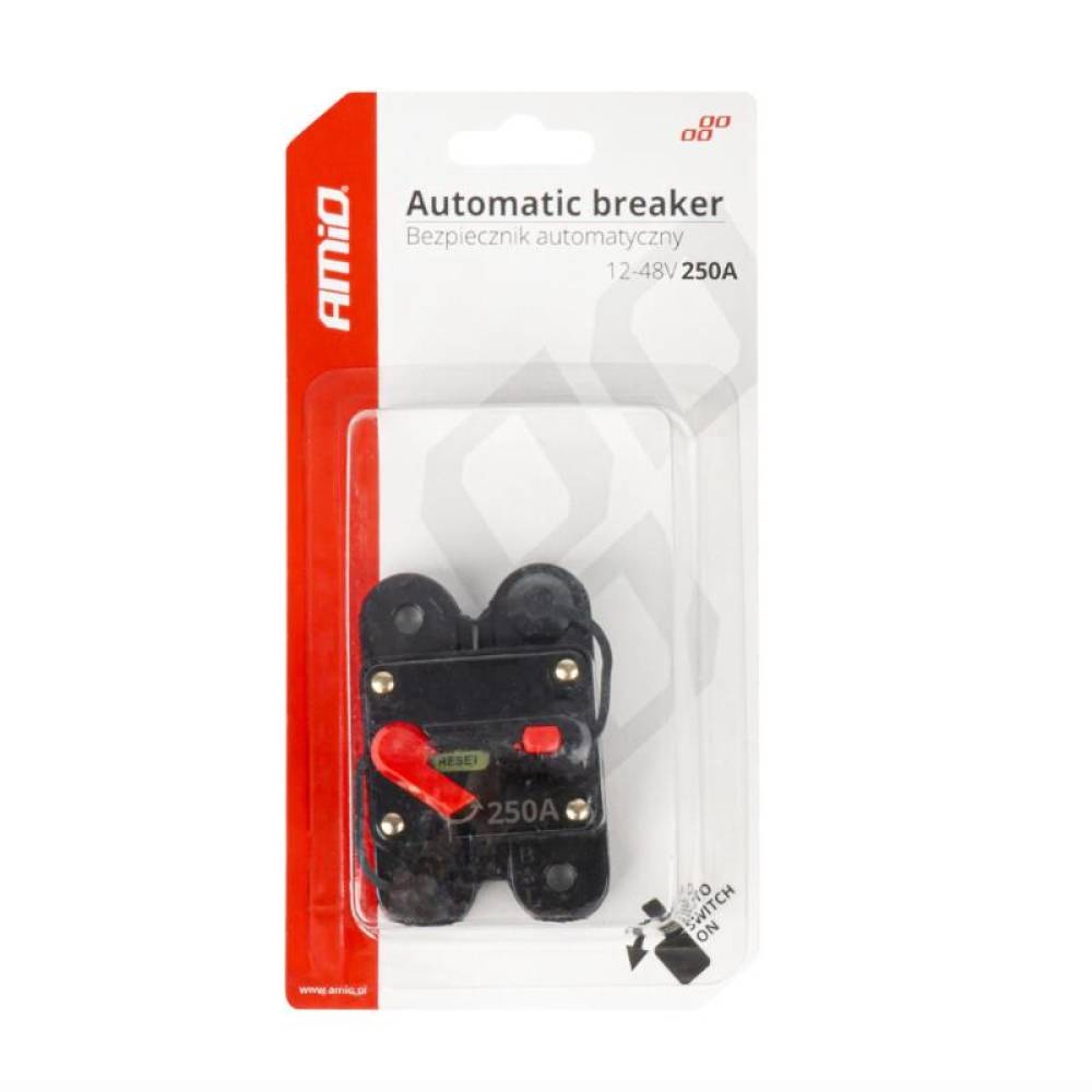 Siguranta automata rearmabila cu reset, patrata, 250A, 12-48V, 03831 Amio