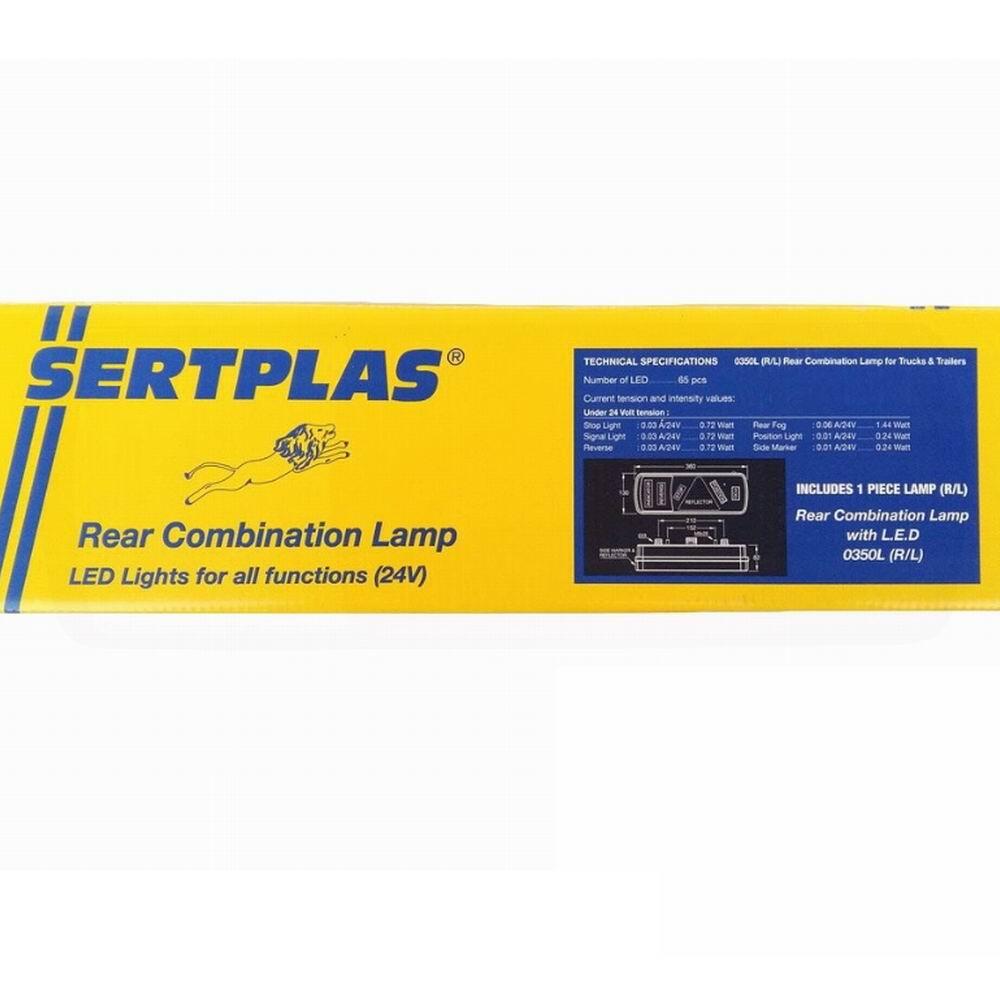 Lampa stop 360x130 cu 7 functii, LED, cu mufa Austrian Blade, Stanga, Sertplas 0350L 