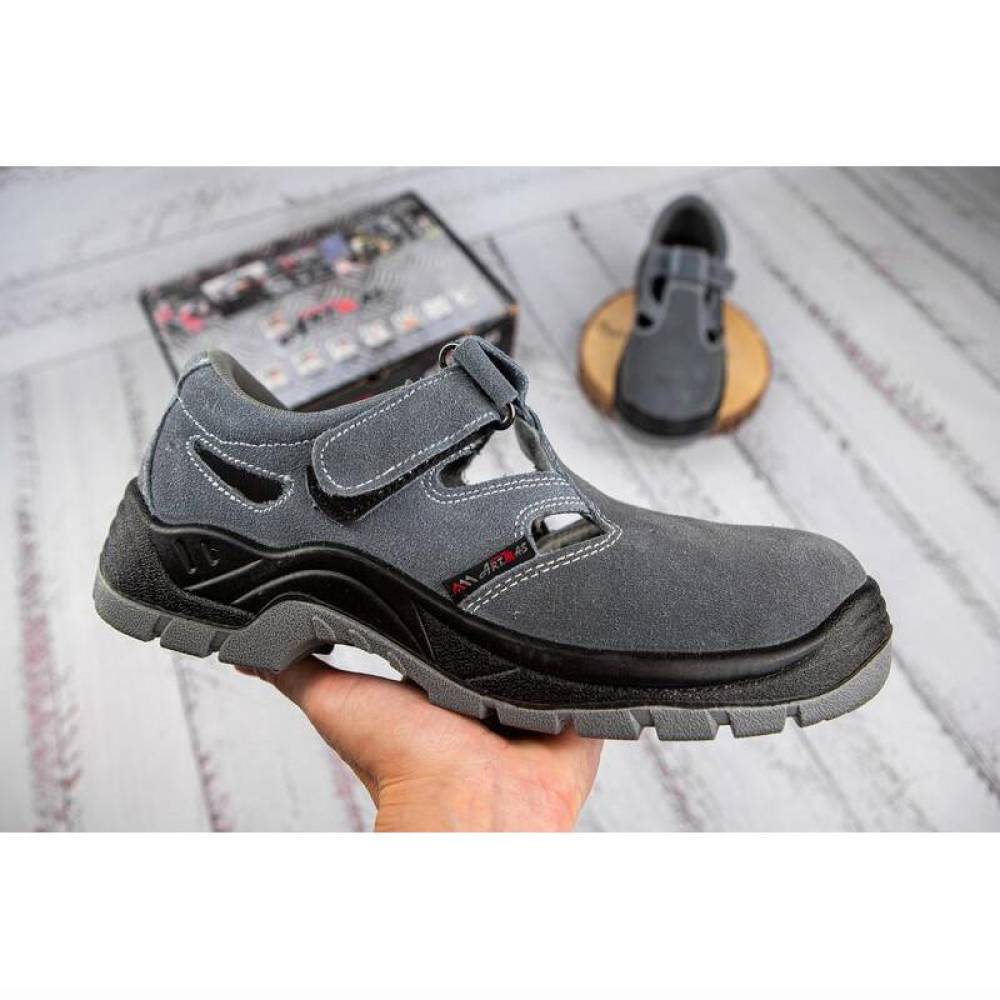 Pantofi de protectie tip sandale, confortabili, cu bombeu metalic, cu talpa antialunecare si rezistenta la ulei, marimea 47, ADR300 Artmas 