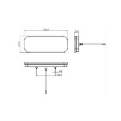 Lampa spate 350x131, LED, 5 functii, cu triunghi, semnalizare dinamica, ceata si mers inapoi, pozitie NEON, cu cablu, 12-24V, dreapta, TT.12554P