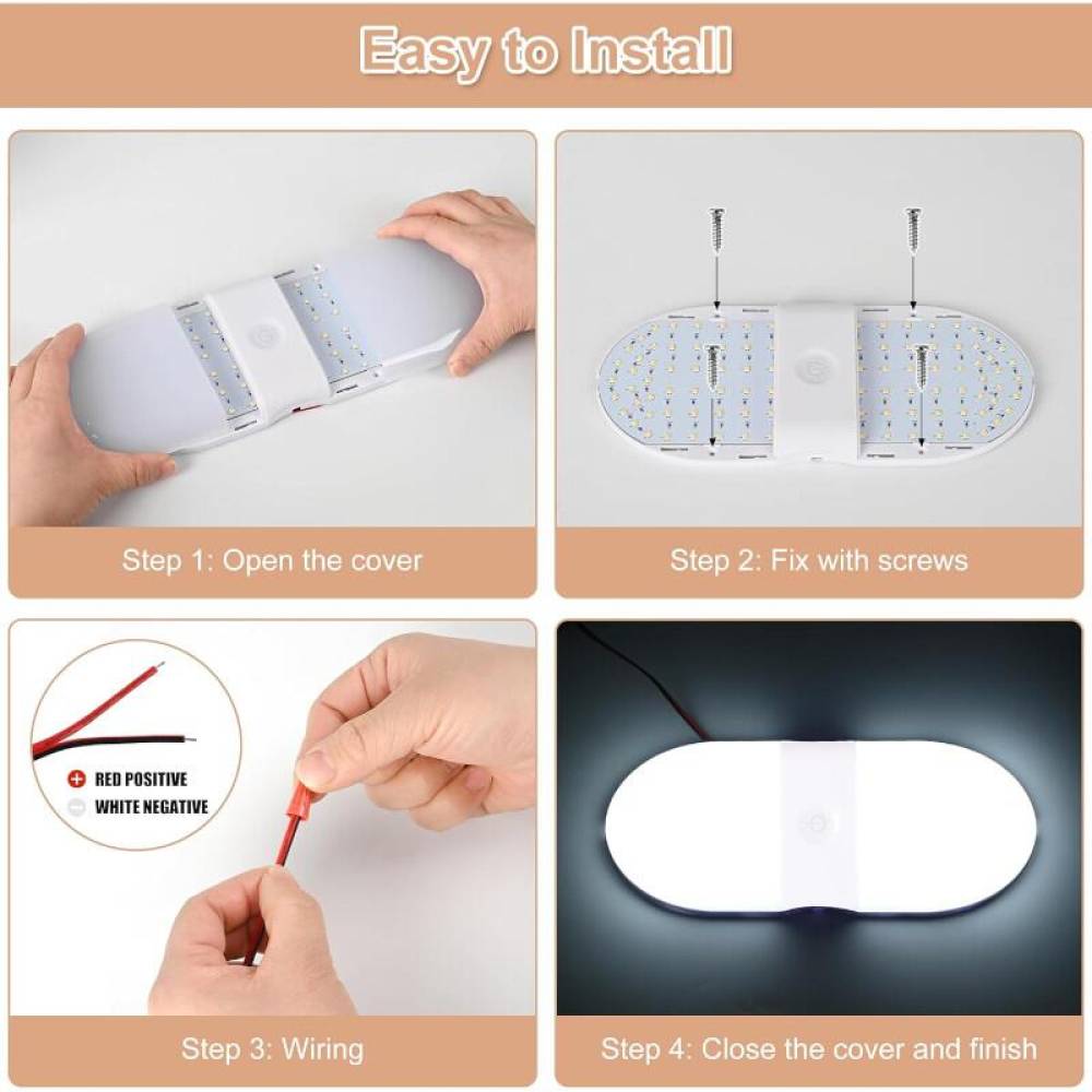Lampa interior plafon, 266x12mm, LED, 3 moduri de iluminare, 12-24V, 10W, 1800lm, cu comutator tactil, aplicabila, Motorhome Lights Lampa interior plafon, 266x12mm, LED, 3 moduri de iluminare, 12-24V, 10W, 1800lm, cu comutator tactil, aplicabila, Motorhome Lights