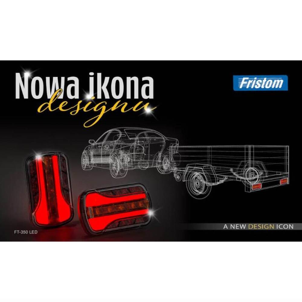 Lampa spate 120x70, 3 functii, LED Neon, stanga-dreapta, FT-350 Fristom
