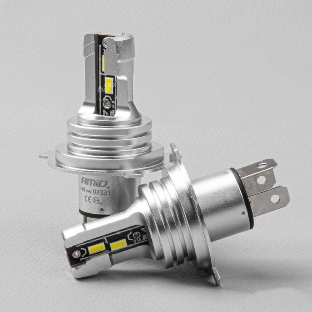 Set 2 becuri H4-H19, LED, 9-32V, 50W, 2225lm, 6500K, H Mini 03331 Amio