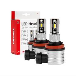 Set 2 becuri H8, H9, H11, H16, LED, 9-32V, 50W, 2225lm, 6500K, H Mini 03333 Amio