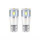 Set 2 becuri aluminiu T10e, 3 LED-uri SMD2835, 12-24V, W5W, 5600K, Canbus, alb, 01637 Amio 
