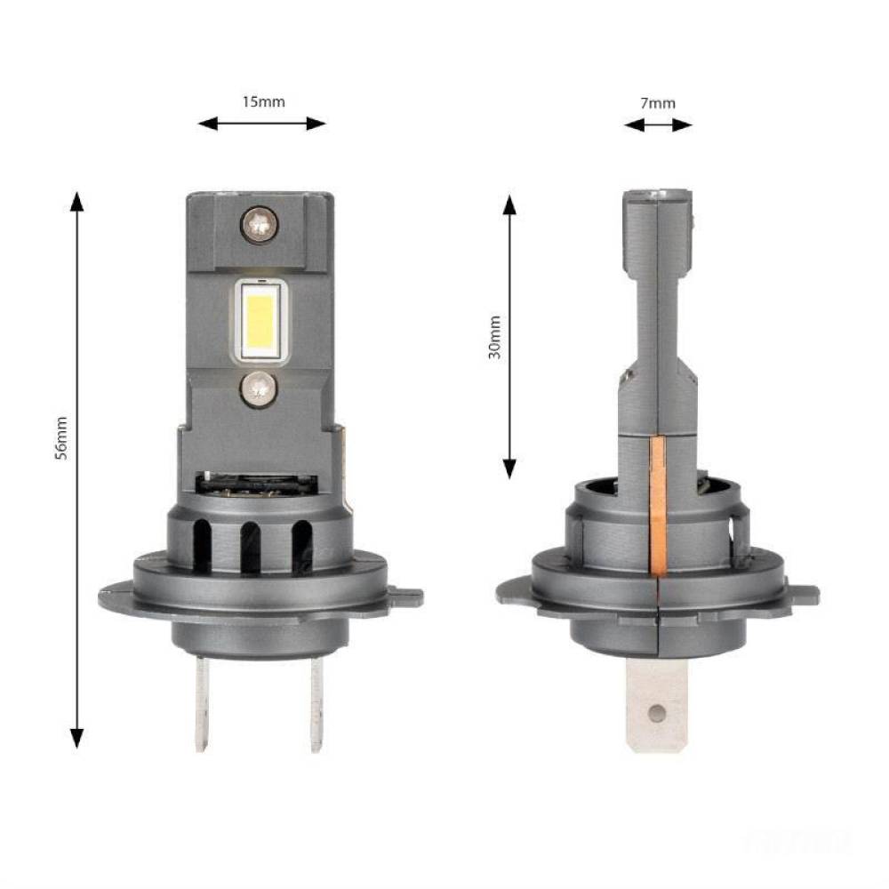 Set 2 becuri  H7-H18, LED, 12V, 44W, 3936lm, 6500K, cu radiator, Canbus, X4 Aviator 03764 Amio