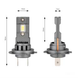 Set 2 becuri  H7-H18, LED, 12V, 44W, 3936lm, 6500K, cu radiator, Canbus, X4 Aviator 03764 Amio