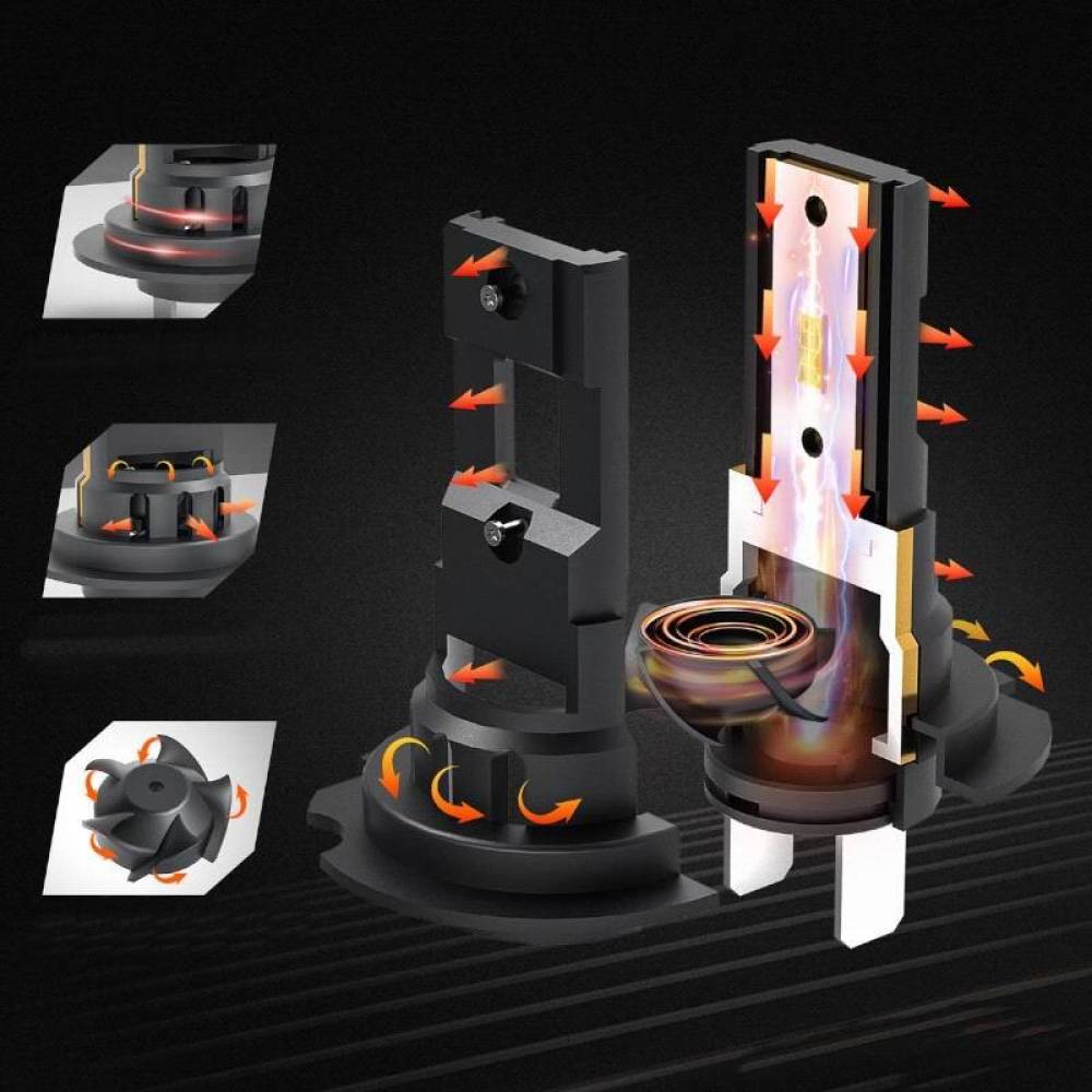 Set 2 becuri  H7-H18, LED, 12V, 44W, 3936lm, 6500K, cu radiator, Canbus, X4 Aviator 03764 Amio