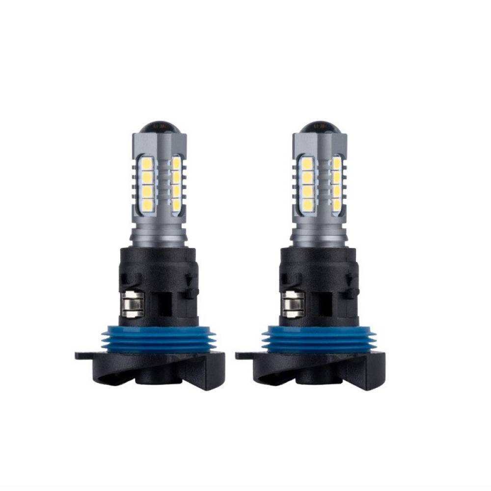 Set 2 becuri HP24W, 18 LED-uri, 12-24V, 6000K, 960lm, Canbus, cu lupa, 02803 Amio 