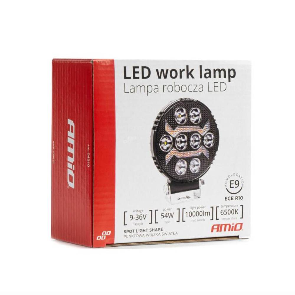 Proiector lucru fi130, LED, cu pozitie galbena, 9-36V, 54W, 10000lm, 6500K, spot, 04210 Amio 