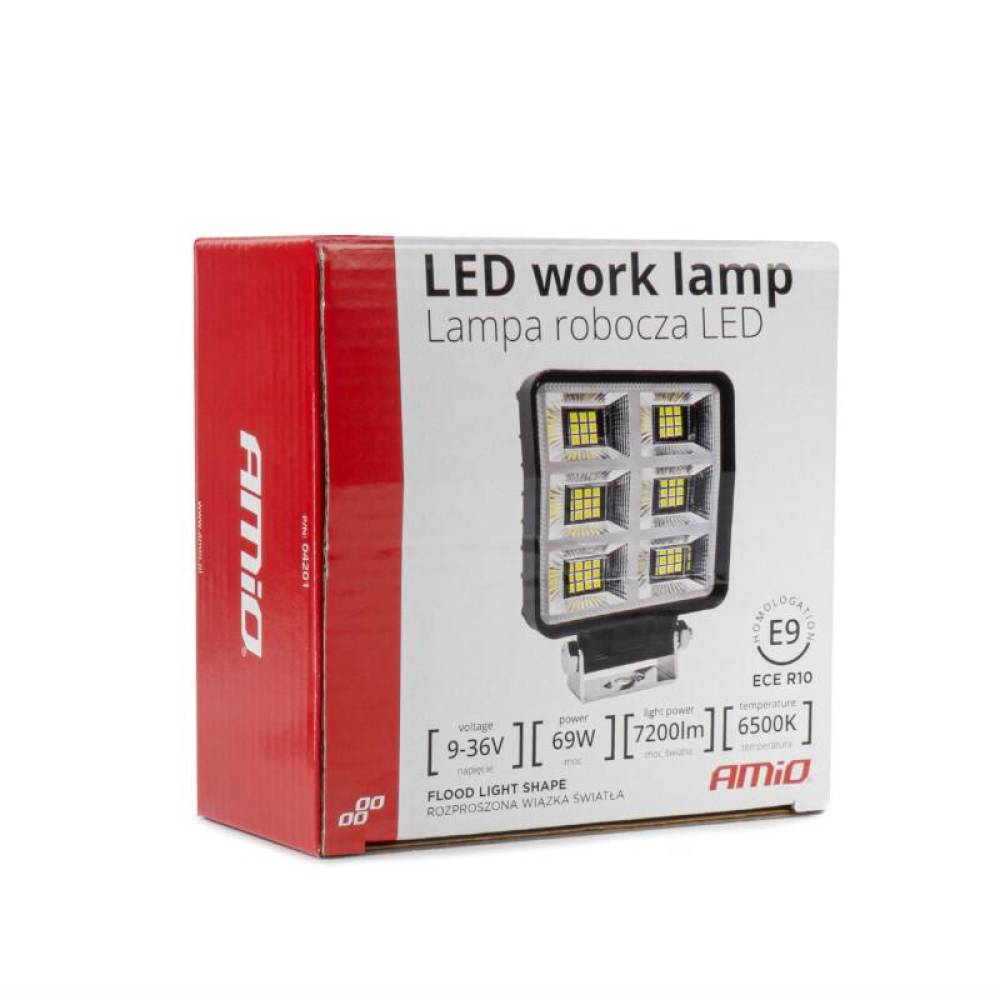Proiector lucru 110x110, LED, 9-36V, 72W, 7200lm, 6500K, flood, 04201 Amio 