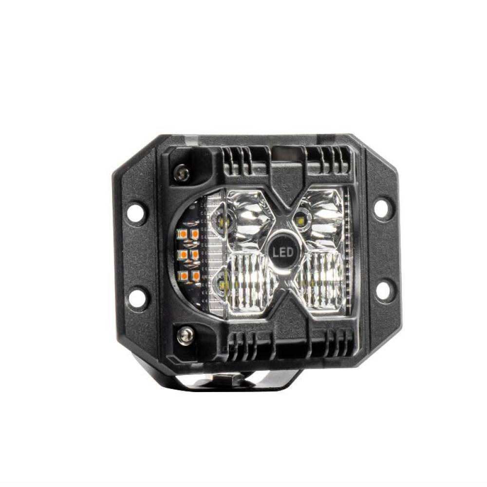 Proiector 125x80, faza lunga si pozitie galbena, cu LED, 9-36V, 60W, 6000lm, spot, incastrabil, 04207 Amio
