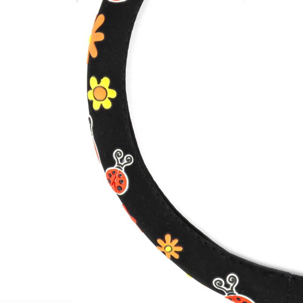 Husa volan 37-39cm, model floral cu buburuze, 04168 Amio