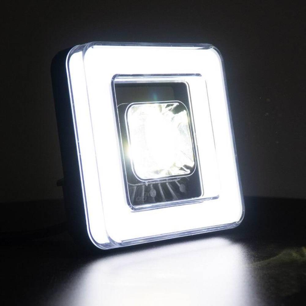 Proiector 114x114, LED, 9-36V, 45W, 8000lm, 4 functii, cu semnalizare si pozitie NEON, faza scurta, faza lunga, spot, 04198 Amio