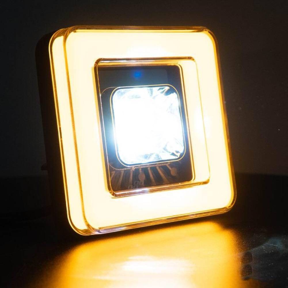 Proiector 114x114, LED, 9-36V, 45W, 8000lm, 4 functii, cu semnalizare si pozitie NEON, faza scurta, faza lunga, spot, 04198 Amio