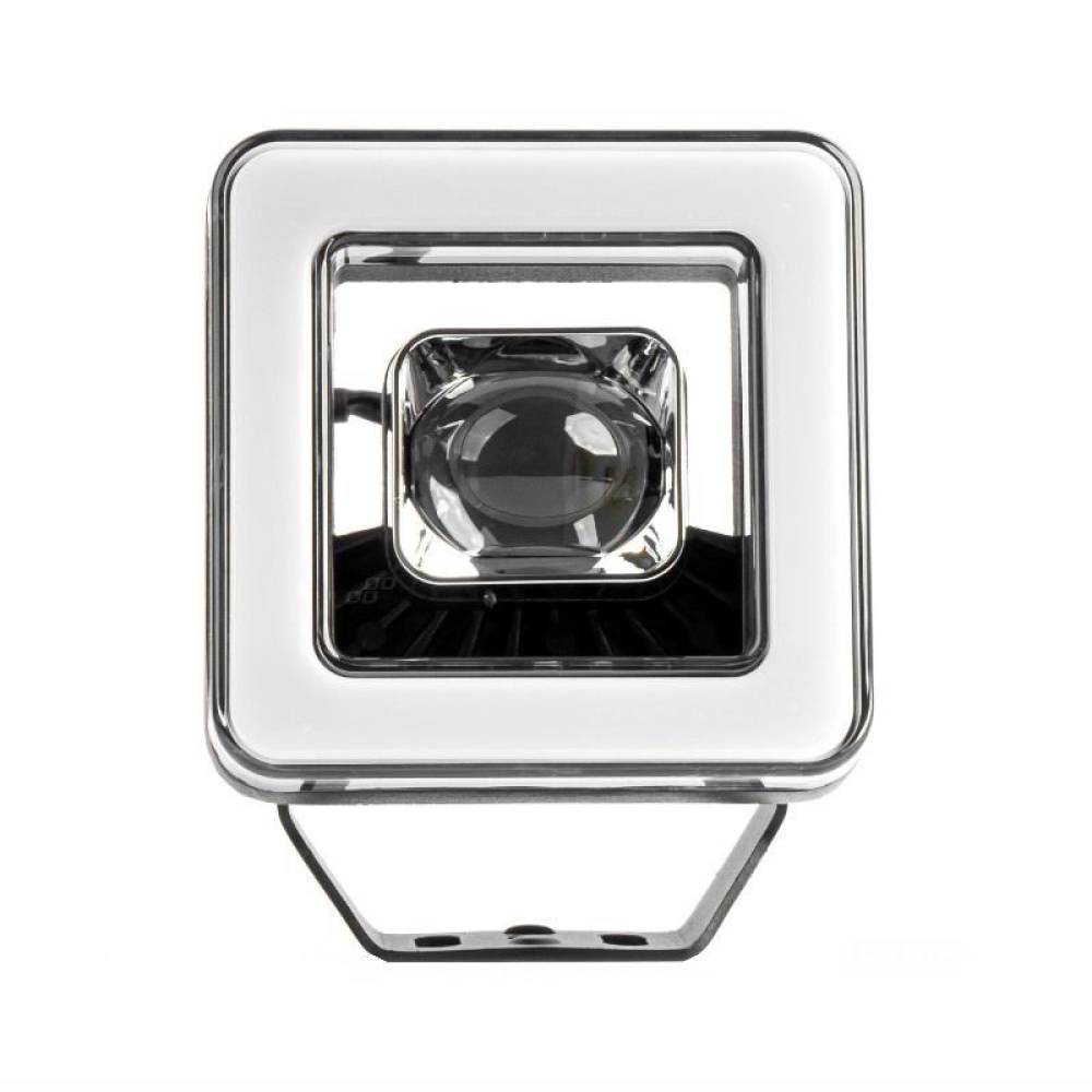 Proiector 114x114, LED, 9-36V, 45W, 8000lm, 4 functii, cu semnalizare si pozitie NEON, faza scurta, faza lunga, spot, 04198 Amio