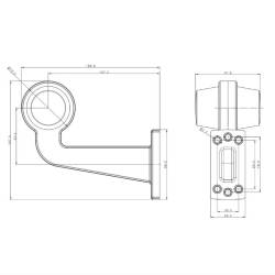 Lampa gabarit cu brat 195mm, cotit la 90°, LED, Old School, stanga, Retro Design FT-147 F L B/C LED Fristom