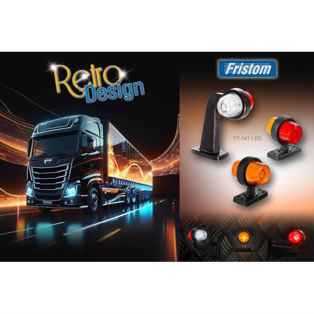 Lampa gabarit cu brat 195mm, cotit la 90°, LED, Old School, stanga, Retro Design FT-147 F L B/C LED Fristom Lampa gabarit cu brat 195mm, cotit la 90°, LED, Old School, stanga, Retro Design FT-147 F L B/C LED Fristom