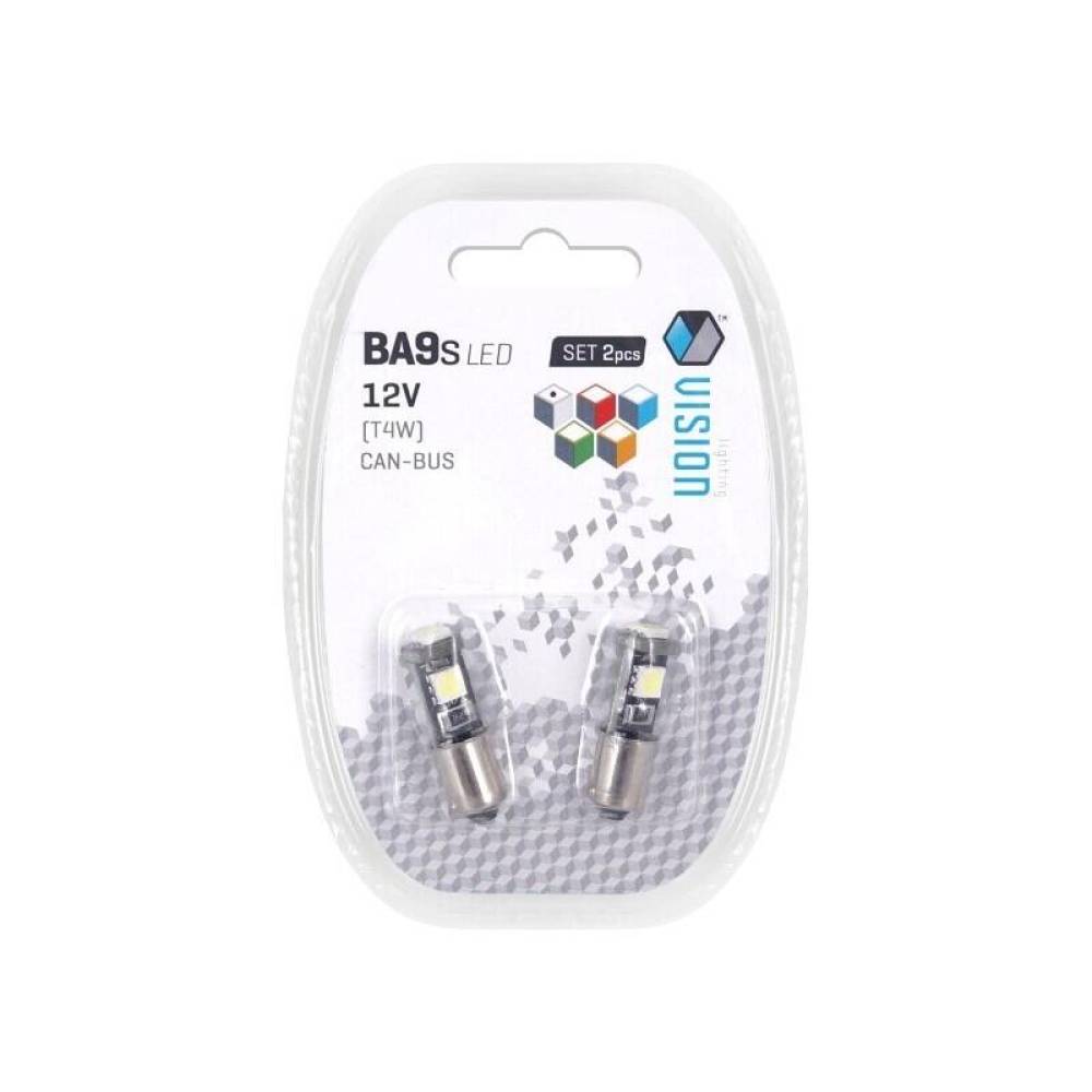 Set 2 becuri bord, T4W-BA9S, cu 3 Leduri SMD5050, 12V,  alb, Canbus, VISION 58313
