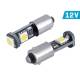 Set 2 becuri bord, T4W-BA9S, cu 3 Leduri SMD5050, 12V,  alb, Canbus, VISION 58313