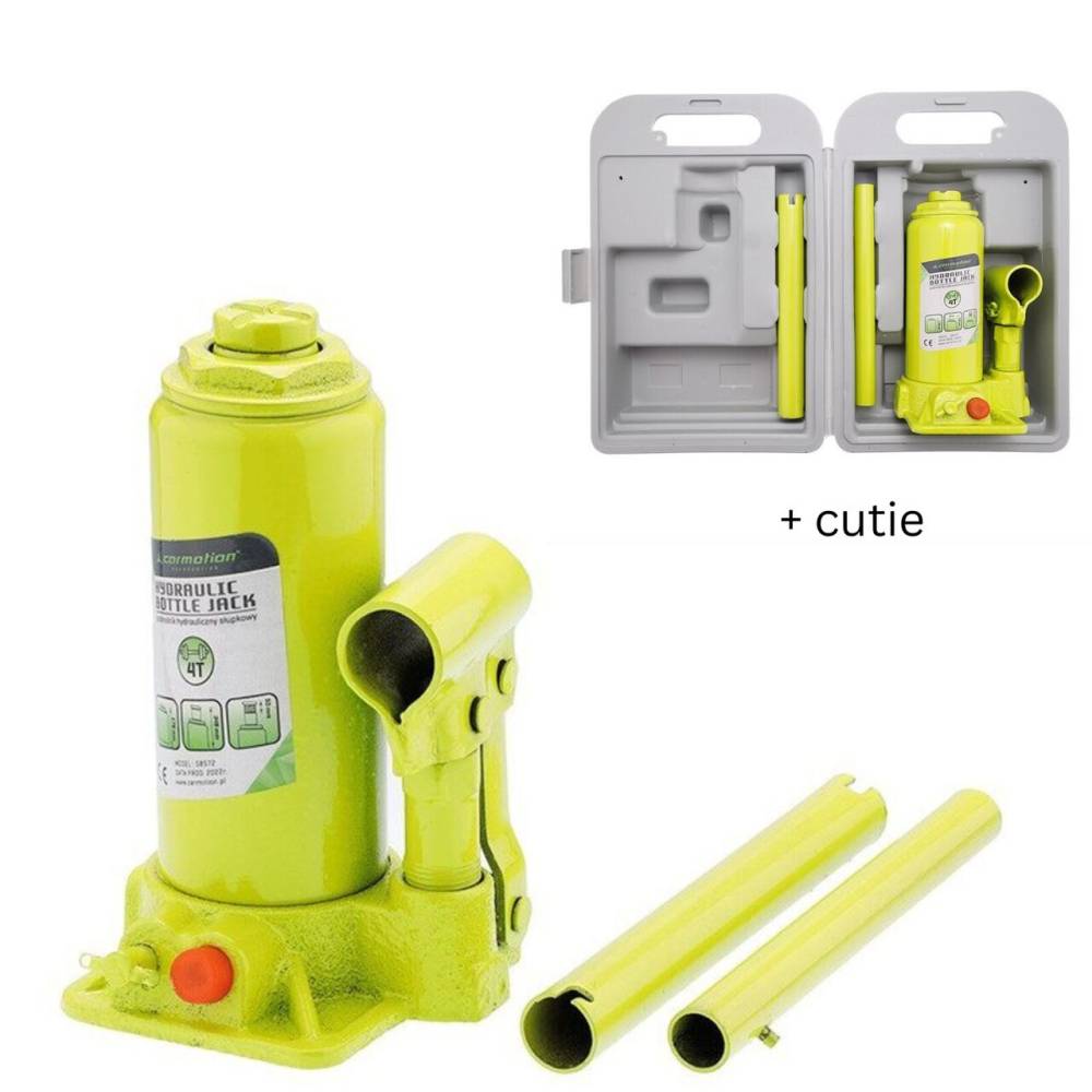 Cric hidraulic 4T, 18-35cm, cu cutie depozitare, 58572 Carmotion