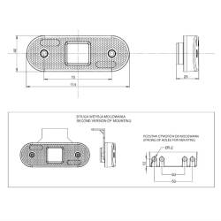 Lampa gabarit 114x63, cu suport, LED Neon, 12-24V, galbena, W47N 2160Z Was