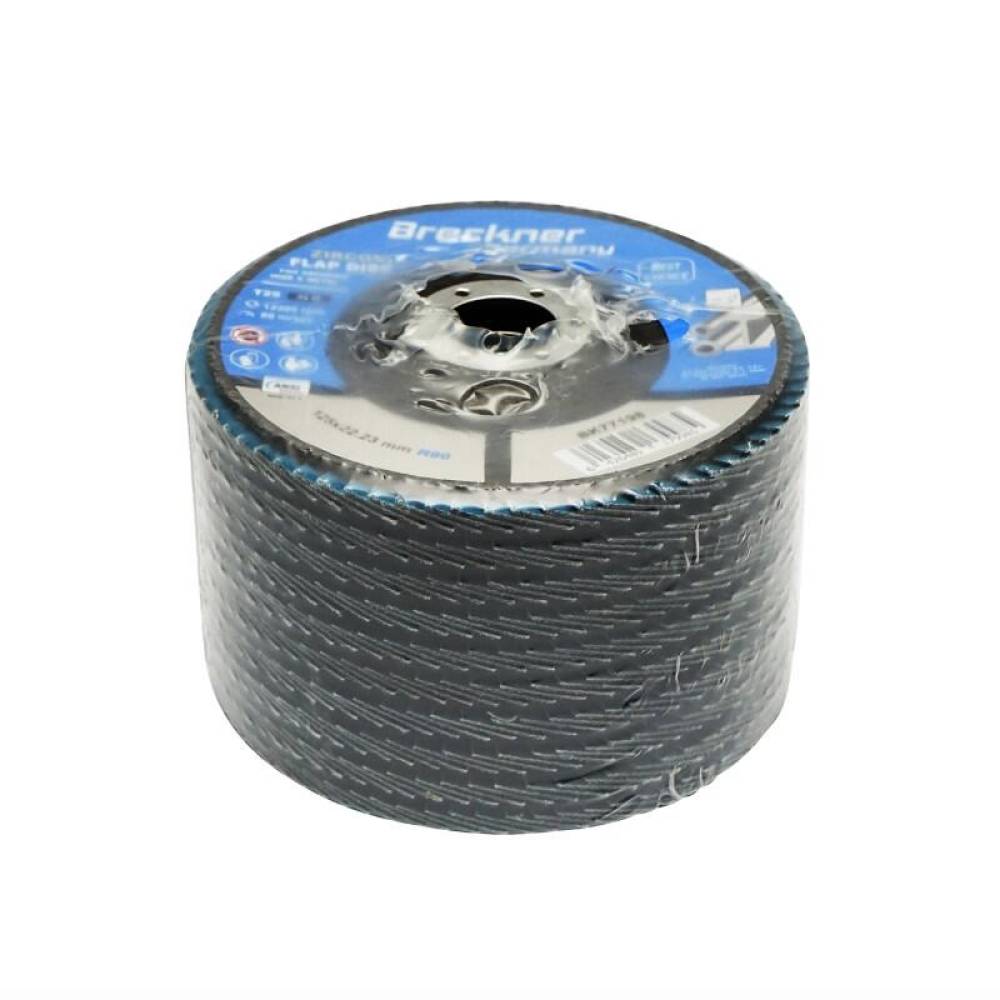 Disc lamelar abraziv cu zirconiu, 125mm, taiat si polizat metal, inox P80, BK77198 