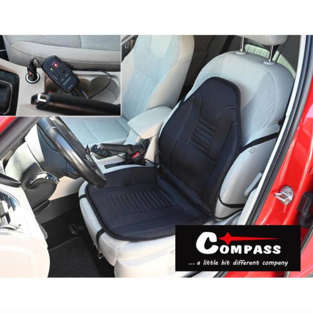 Perna scaun cu masaj si incalzire, neagra, 12V, cu termostat incorporat, TWIN 04079 Compass 