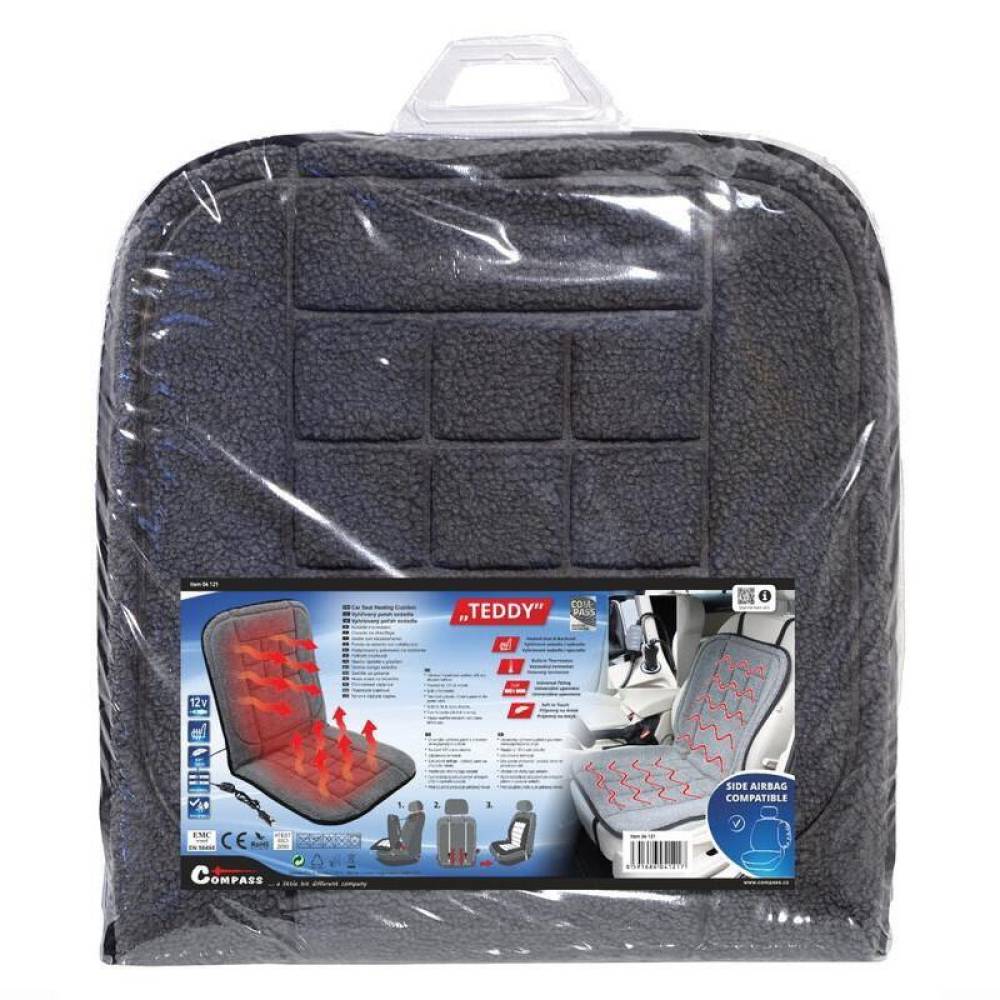 Perna scaun cu incalzire, 12V, plush gri, cu termostat incorporat, TEDDY, 04121 Compass