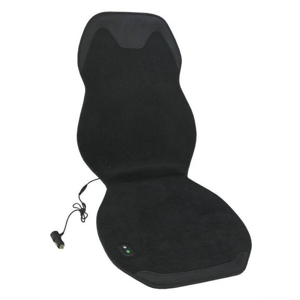 Perna scaun cu incalzire, 12V, plush si piele sintetica perforata, 3 trepte de viteza, neagra, SHAWN, 04083 Compass