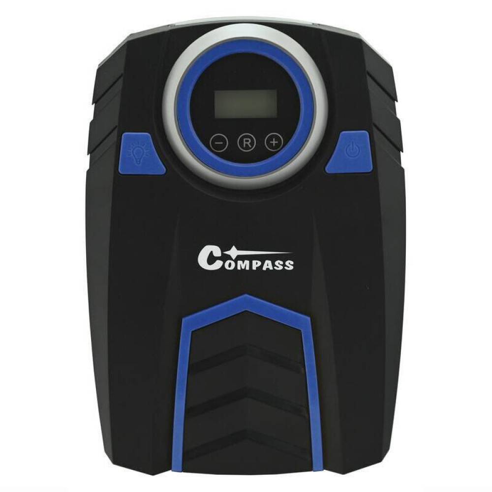 Compresor aer, 10bar, 12V, 120W, automat cu manometru digital, cu lanterna, 3 adaptoare, CORA, 07189 Compass