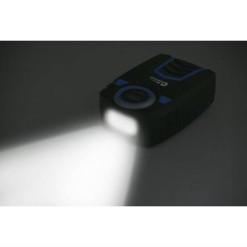 Compresor aer, 10bar, 12V, 120W, automat cu manometru digital, cu lanterna, 3 adaptoare, CORA, 07189 Compass