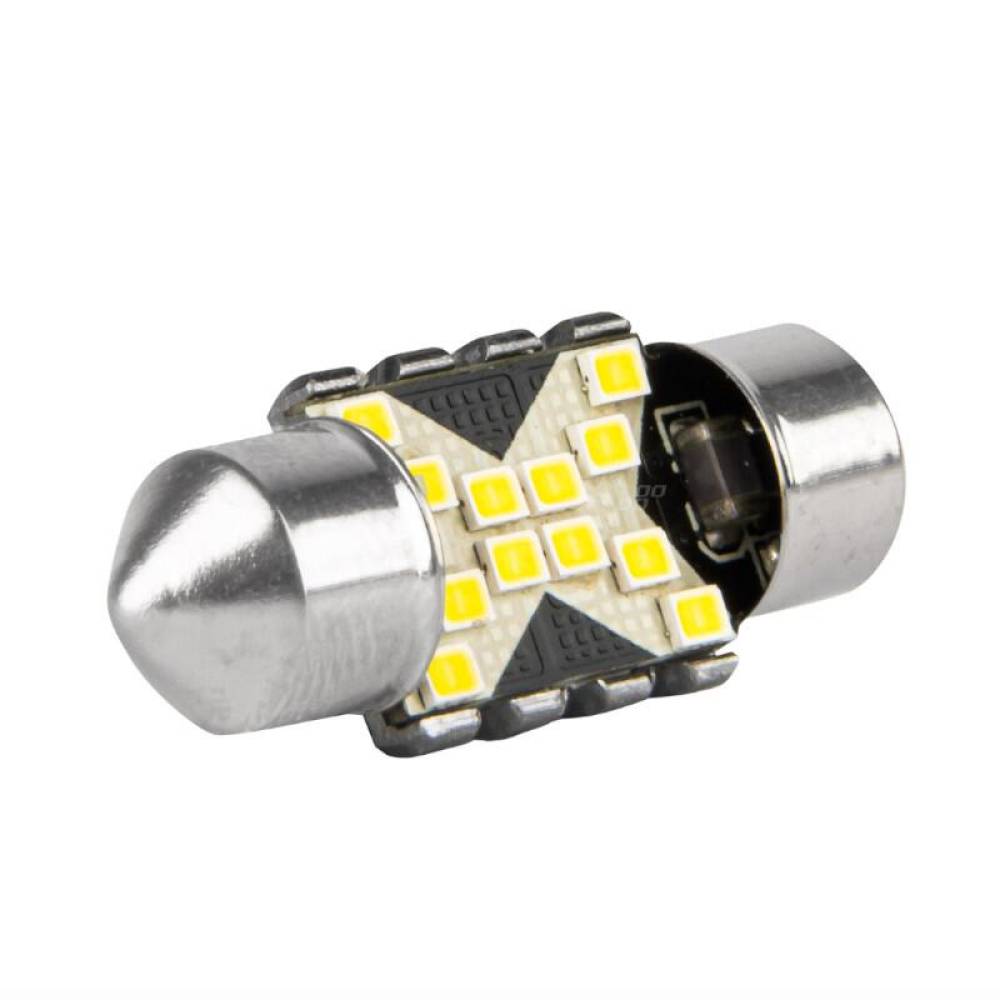 Set 2 becuri sofit, 12-24V, C5W, 31mm, 12 LED-uri SMD 2016, Canbus, alb, 04235 Amio