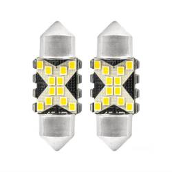 Set 2 becuri sofit, 12-24V, C5W, 31mm, 12 LED-uri SMD 2016, Canbus, alb, 04235 Amio