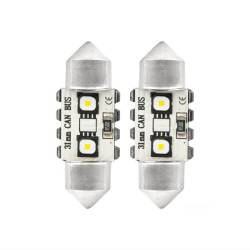 Set 2 becuri sofit, 12-24V, C5W, C3W 31mm, 2 LED-uri SMD 3838, Canbus, alb, 04247 Amio