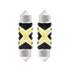 Set 2 becuri sofit, 12-24V, C5W, 39mm, 12 LED-uri SMD 2016, Canbus, alb, 04237 Amio