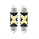 Set 2 becuri sofit, 12-24V, C5W, 39mm, 12 LED-uri SMD 2016, Canbus, alb, 04237 Amio