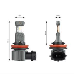 Set 2 becuri HIR2, LED CSP, 12V, 60W, 5600lm, 6000K, Canbus, Hybrid 04119 Amio 